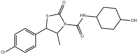 3-Thiazolidinecarboxamide, 5-(4-chlorophenyl)-N-(4-hydroxycyclohexyl)-4-methyl-2-oxo- Structure