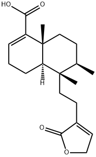 1-Naphthalenecarboxylic acid, 5-[2-(2,5-dihydro-2-oxo-3-furanyl)ethyl]-3,4,4a,5,6,7,8,8a-octahydro-5,6,8a-trimethyl-, (4aR,5S,6R,8aR)- Structure