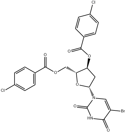 Uridine, 5-bromo-2'-deoxy-, 3',5'-bis(4-chlorobenzoate) Structure