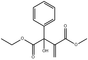 Butanedioic acid, 2-hydroxy-3-methylene-2-phenyl-, 1-ethyl 4-methyl ester Structure