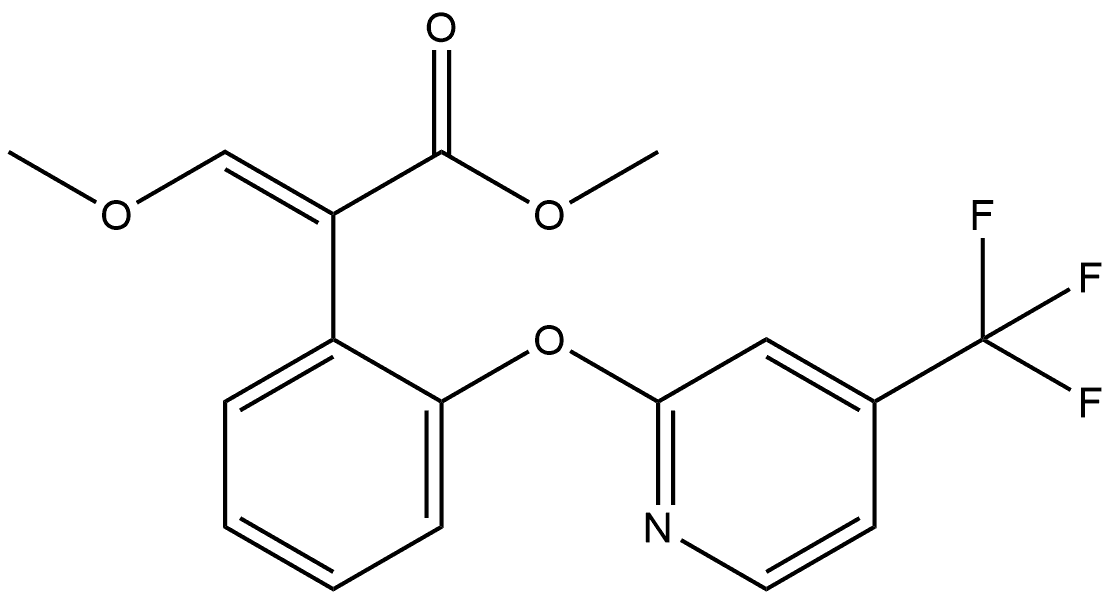 Benzeneacetic acid, α-(methoxymethylene)-2-[[4-(trifluoromethyl)-2-pyridinyl]oxy]-, methyl ester, (E)- (9CI) 구조식 이미지
