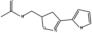 Acetamide, N-[[4,5-dihydro-3-(1H-pyrrol-2-yl)-5-isoxazolyl]methyl]- 구조식 이미지