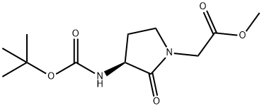 1-Pyrrolidineacetic acid, 3-[[(1,1-dimethylethoxy)carbonyl]amino]-2-oxo-, methyl ester, (3S)- Structure