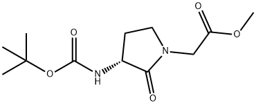 1-Pyrrolidineacetic acid, 3-[[(1,1-dimethylethoxy)carbonyl]amino]-2-oxo-, methyl ester, (3R)- Structure