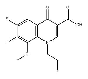 3-Quinolinecarboxylic acid, 6,7-difluoro-1-(2-fluoroethyl)-1,4-dihydro-8-methoxy-4-oxo- 구조식 이미지