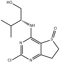 1-Butanol, 2-[(2-chloro-6,7-dihydro-5-oxidothieno[3,2-d]pyrimidin-4-yl)amino]-3-methyl-, (2R)- 구조식 이미지