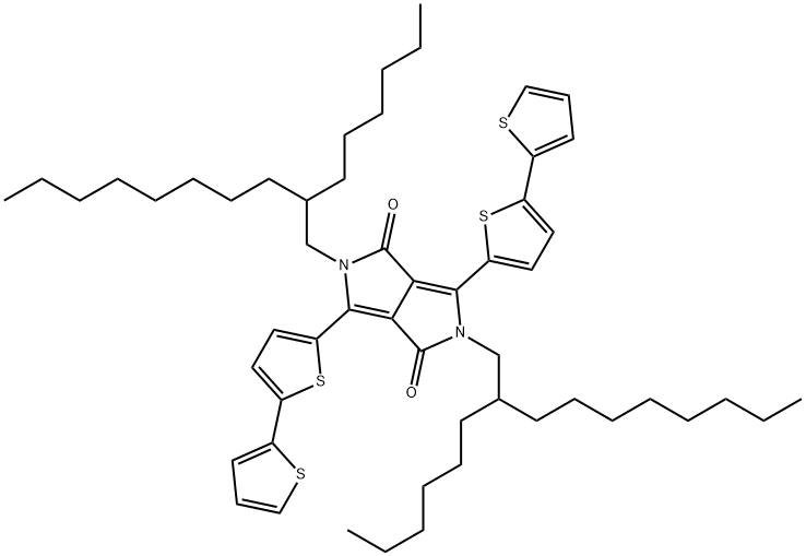 Pyrrolo[3,4-c]pyrrole-1,4-dione, 3,6-bis([2,2'-bithiophen]-5-yl)-2,5-bis(2-hexyldecyl)-2,5-dihydro- Structure