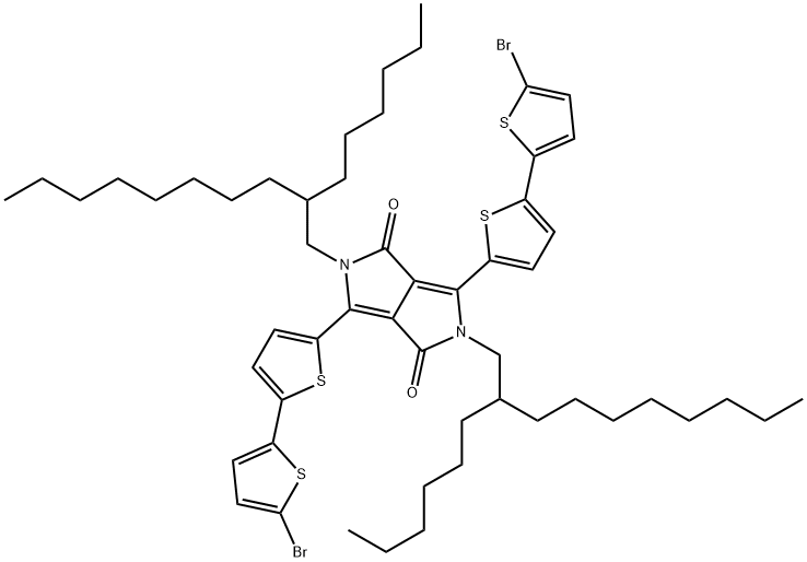 3,6-Bis(5'-bromo-2,2'-bithiophen-5-yl)-2,5-bis(2-hexyldecyl)pyrrolo[3,4-c ]pyrrole-1,4(2H ,5H )-dione Structure