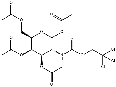 1,3,4,6-Tetra-O-acetyl-2-deoxy-2-(2,2,2-trichloroethoxycarbonylamino)-D-glucopyranose Structure