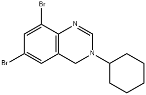 Quinazoline, 6,8-dibromo-3-cyclohexyl-3,4-dihydro- Structure