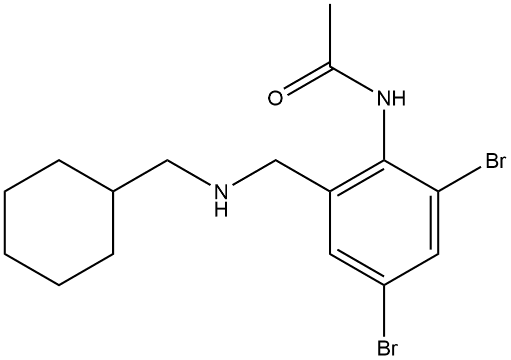 Acetamide, N-[2,4-dibromo-6-[(cyclohexylmethylamino)methyl]phenyl]- Structure