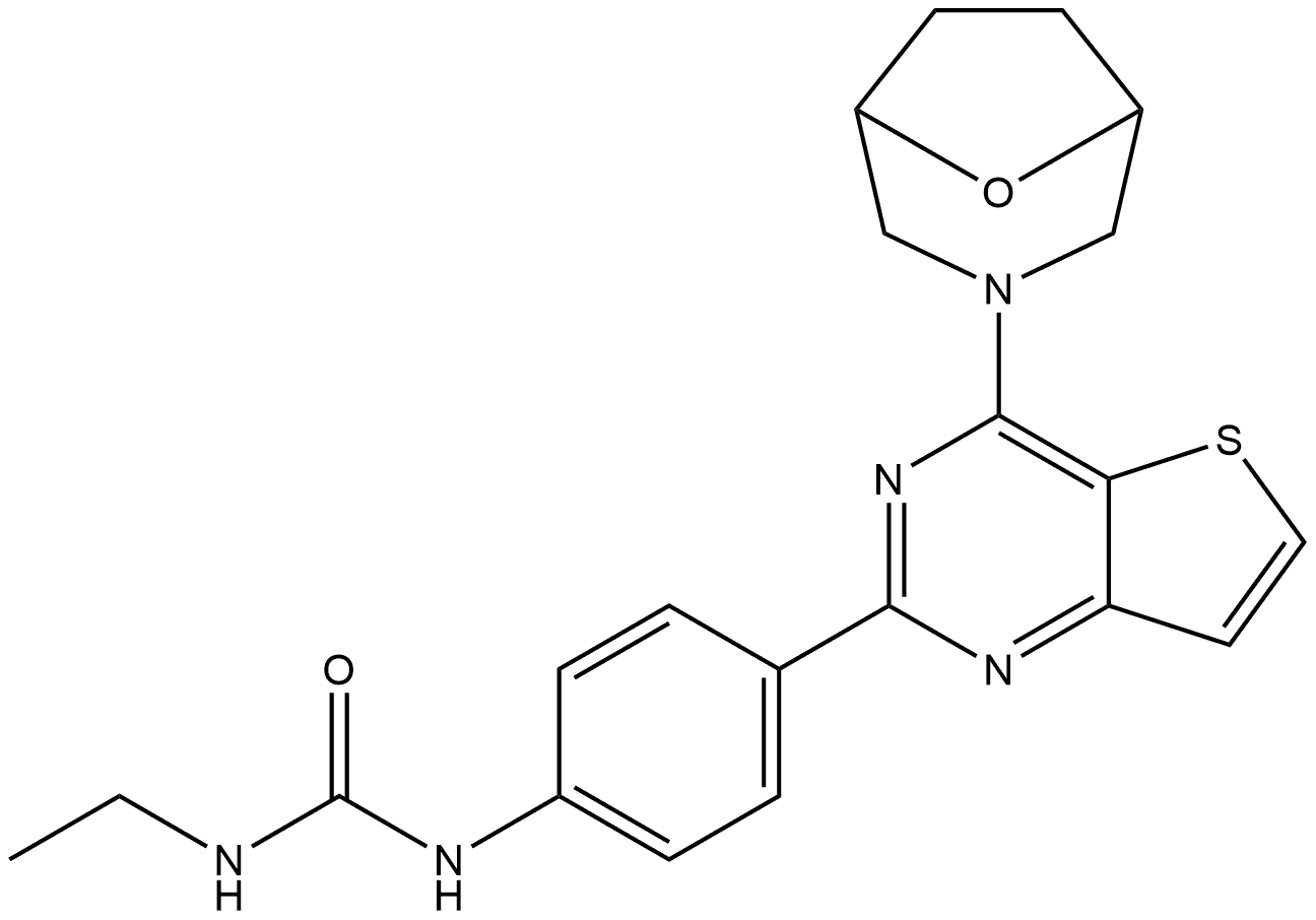 N-Ethyl-N′-[4-[4-(8-oxa-3-azabicyclo[3.2.1]oct-3-yl)thieno[3,2-d]pyrimidin-2-yl]phenyl]urea 구조식 이미지