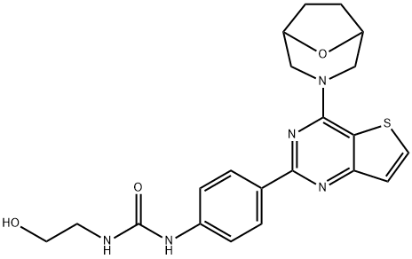 Urea, N-(2-hydroxyethyl)-N'-[4-[4-(8-oxa-3-azabicyclo[3.2.1]oct-3-yl)thieno[3,2-d]pyrimidin-2-yl]phenyl]- 구조식 이미지