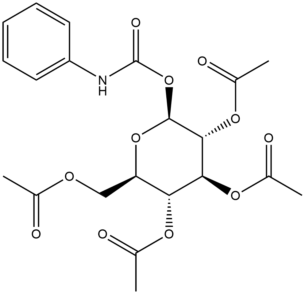 β-D-Glucopyranose, 2,3,4,6-tetraacetate 1-(phenylcarbamate) (9CI) Structure