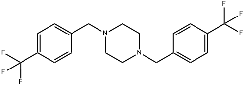 1,4-Bis[[4-(trifluoromethyl)phenyl]methyl]piperazine Structure