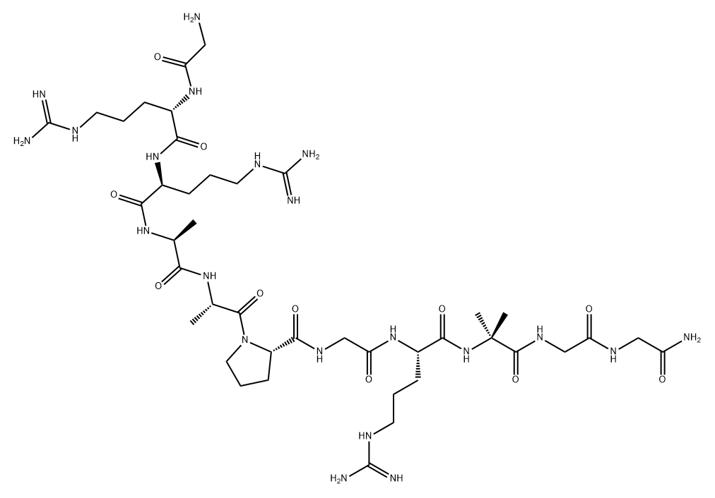 Glycinamide, glycyl-L-arginyl-L-arginyl-L-alanyl-L-alanyl-L-prolylglycyl-L-arginyl-2-methylalanylglycyl- Structure