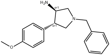 3-Pyrrolidinamine, 4-(4-methoxyphenyl)-1-(phenylmethyl)-, (3R,4S)-rel- Structure