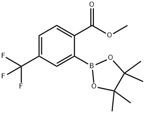 Benzoic acid, 2-(4,4,5,5-tetramethyl-1,3,2-dioxaborolan-2-yl)-4-(trifluoromethyl)-, methyl ester Structure