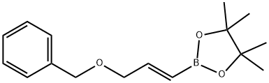 1,3,2-Dioxaborolane, 4,4,5,5-tetramethyl-2-[3-(phenylmethoxy)-1-propenyl]-, (E)- (9CI) 구조식 이미지