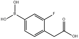 Benzeneacetic acid, 4-borono-2-fluoro- 구조식 이미지