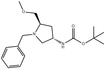 tert-butyl ((3S,5R)-1-benzyl-5-(methoxymethyl)pyrrolidin-3-yl)carbamate Structure