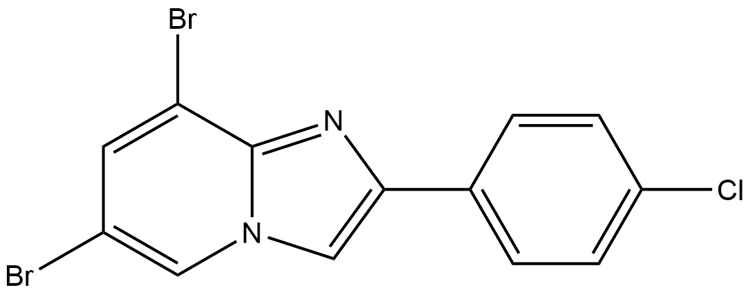 6,8-Dibromo-2-(4-chlorophenyl)imidazo[1,2-a]pyridine Structure