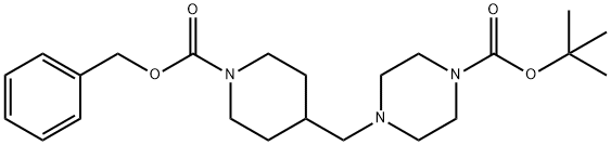 1-Piperazinecarboxylic acid, 4-[[1-[(phenylmethoxy)carbonyl]-4-piperidinyl]methyl]-, 1,1-dimethylethyl ester Structure