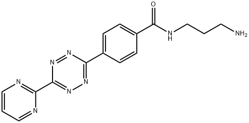 Benzamide, N-(3-aminopropyl)-4-[6-(2-pyrimidinyl)-1,2,4,5-tetrazin-3-yl]- Structure