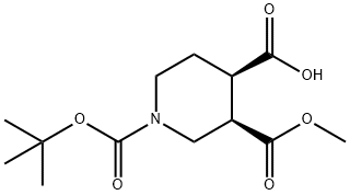 1,3,4-Piperidinetricarboxylic acid, 1-(1,1-dimethylethyl) 3-methyl ester, cis- (9CI) Structure