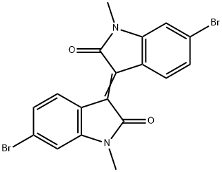 2H-Indol-2-one, 6-bromo-3-(6-bromo-1,2-dihydro-1-methyl-2-oxo-3H-indol-3-ylidene)-1,3-dihydro-1-methyl- 구조식 이미지