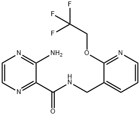 2-Pyrazinecarboxamide, 3-amino-N-[[2-(2,2,2-trifluoroethoxy)-3-pyridinyl]methyl]- Structure