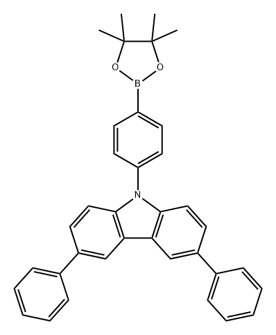 9H-Carbazole, 3,6-diphenyl-9-[4-(4,4,5,5-tetramethyl-1,3,2-dioxaborolan-2-yl)phenyl]- Structure