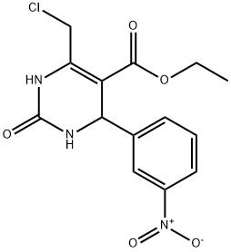 5-Pyrimidinecarboxylic acid, 6-(chloromethyl)-1,2,3,4-tetrahydro-4-(3-nitrophenyl)-2-oxo-, ethyl ester Structure