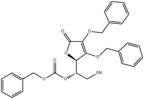 L-Ascorbic acid, 2,3-bis-O-(phenylmethyl)-, 5-(phenylmethyl carbonate) Structure