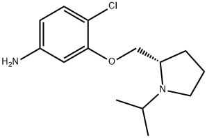 (S)-4-chloro-3-((1-isopropylpyrrolidin-2-yl)methoxy) aniline. 구조식 이미지