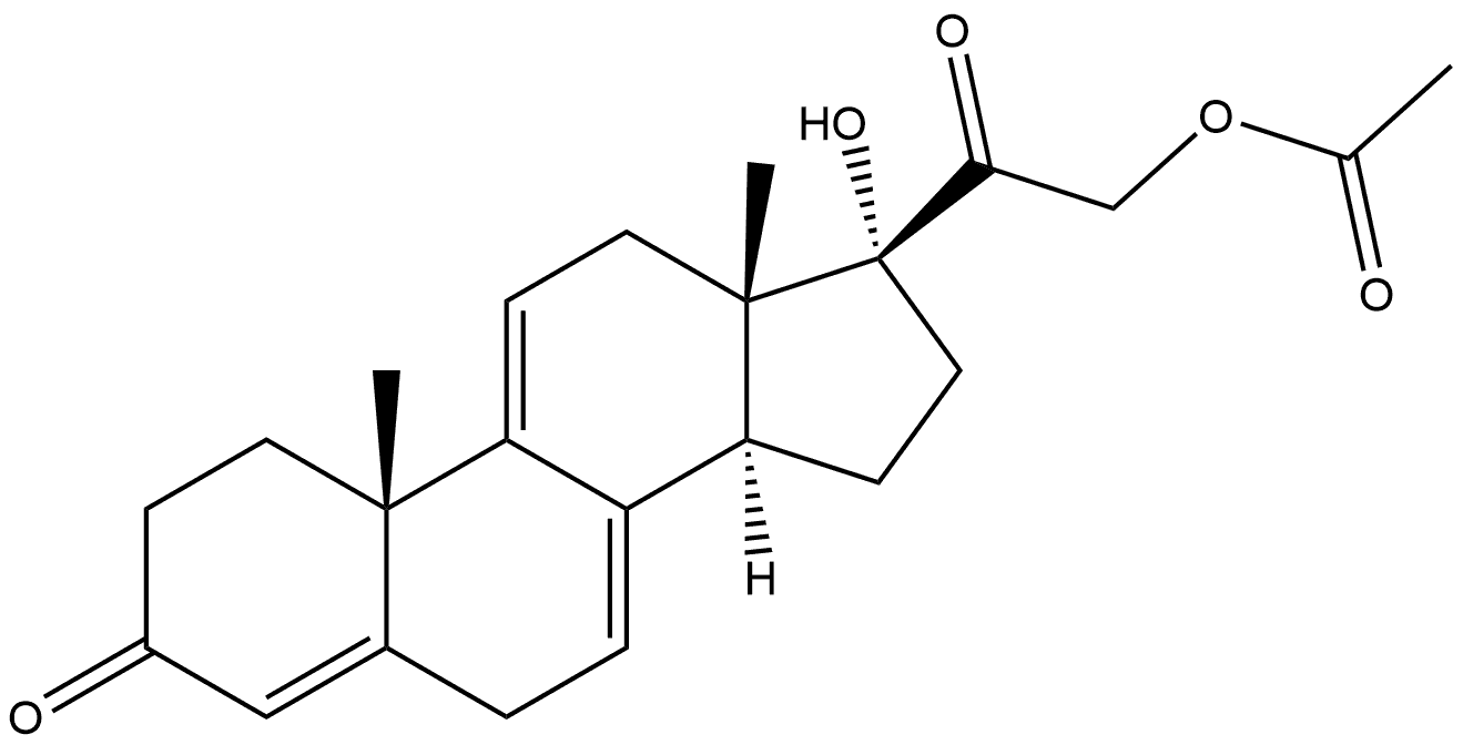 Pregna-4,7,9(11)-triene-3,20-dione, 17,21-dihydroxy-, 21-acetate Structure