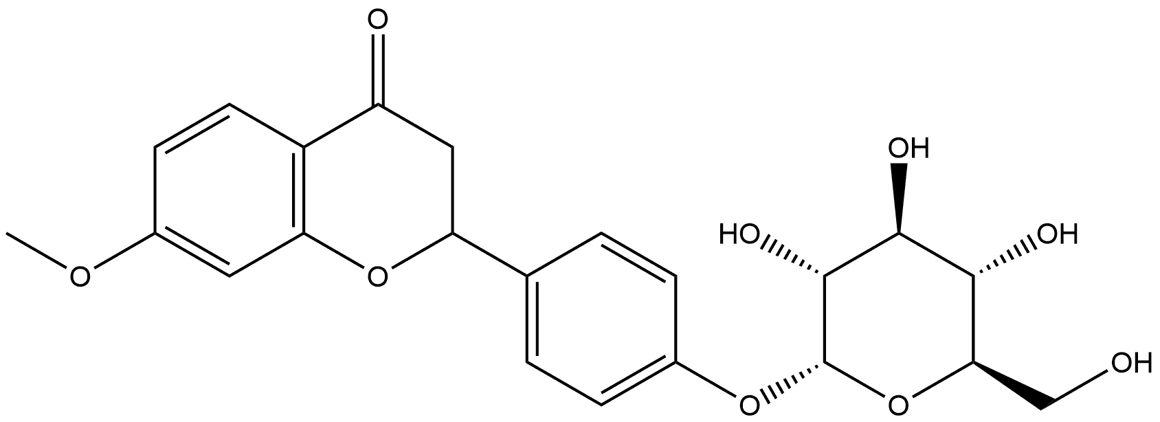 Flavanone, 4'-hydroxy-7-methoxy-, α-D-glucoside (6CI) Structure