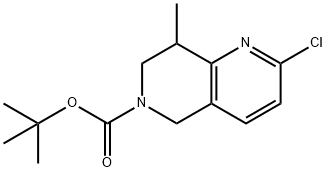 1,6-Naphthyridine-6(5H)-carboxylic acid, 2-chloro-7,8-dihydro-8-methyl-, 1,1-dimethylethyl ester 구조식 이미지