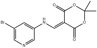 1,3-Dioxane-4,6-dione, 5-[[(5-bromo-3-pyridinyl)amino]methylene]-2,2-dimethyl- 구조식 이미지