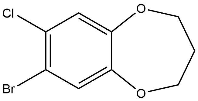 7-Bromo-8-chloro-3,4-dihydro-2H-1,5-benzodioxepin Structure