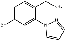 Benzenemethanamine, 4-bromo-2-(1H-pyrazol-1-yl)- Structure