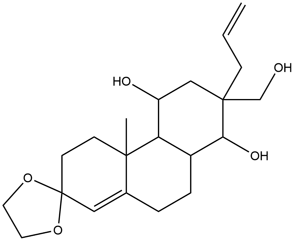 7''-Allyl-7''-(hydroxymethyl)-4a''-methyl-3'',4'',4a'',4b'',5'',6'',7'',8'',8a'',9''-decahydro-1''H-spiro[[1,3]dioxolane-2,2''-phenanthrene]-5'',8''-diol Structure