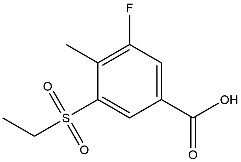 3-(Ethylsulfonyl)-5-fluoro-4-methylbenzoic acid Structure