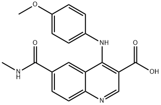 3-Quinolinecarboxylic acid, 4-[(4-methoxyphenyl)amino]-6-[(methylamino)carbonyl]- 구조식 이미지