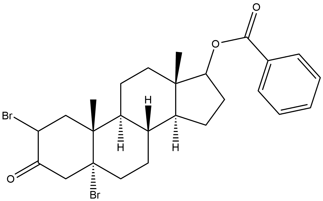 5α-Androstan-3-one, 2,5-dibromo-17-hydroxy-, benzoate (6CI) 구조식 이미지