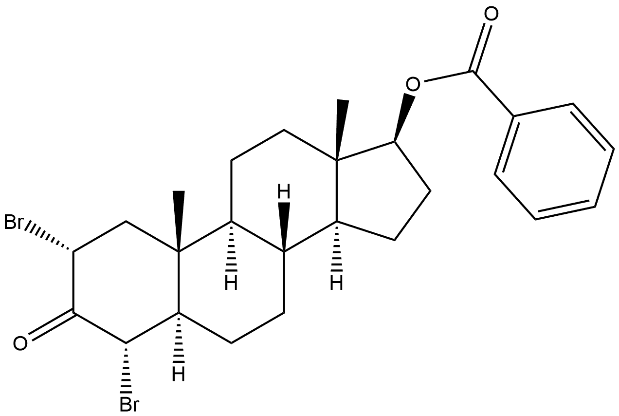 5α-Androstan-3-one, 2α,4α-dibromo-17β-hydroxy-, benzoate (6CI) 구조식 이미지
