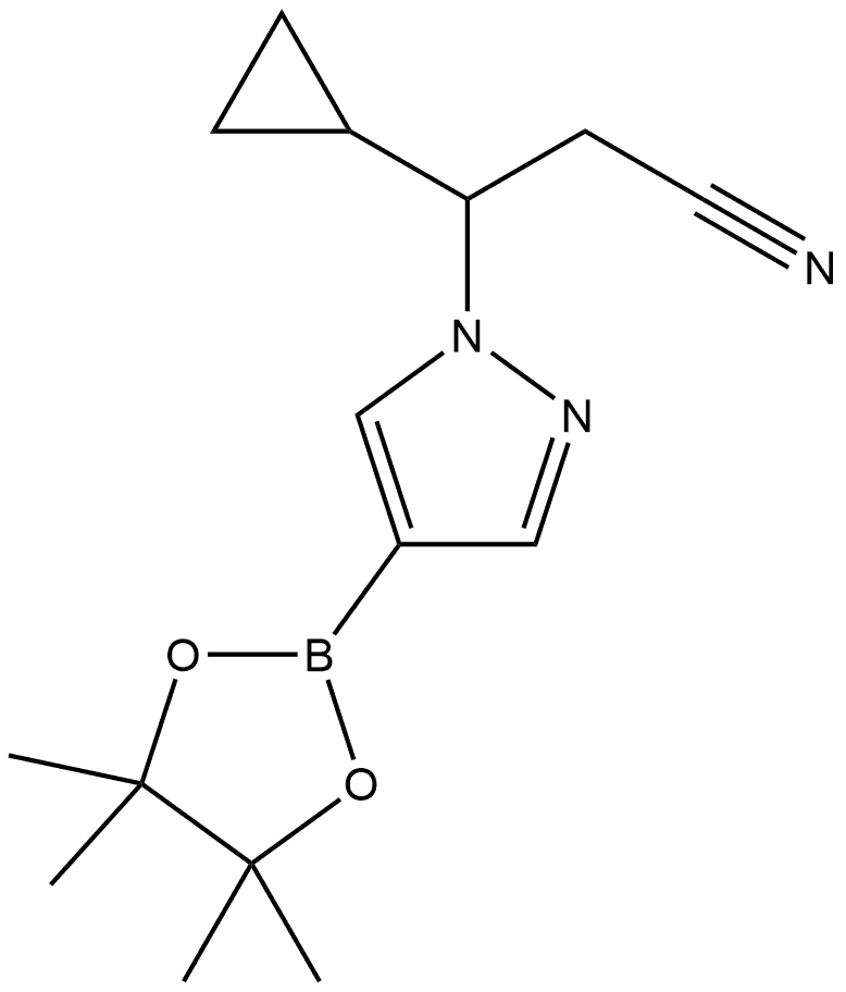 1H-Pyrazole-1-propanenitrile, β-cyclopropyl-4-(4,4,5,5-tetramethyl-1,3,2-dioxaborolan-2-yl)- Structure