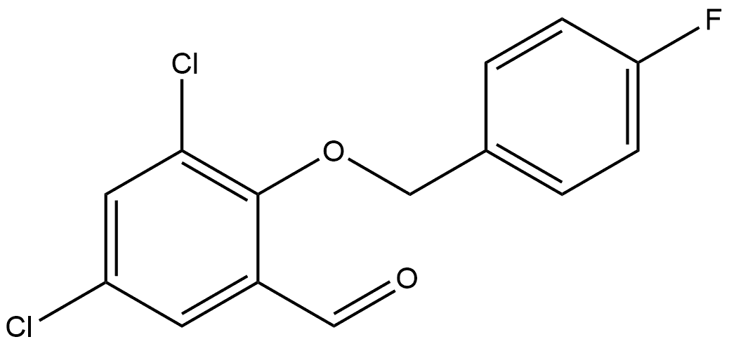 3,5-Dichloro-2-[(4-fluorophenyl)methoxy]benzaldehyde Structure