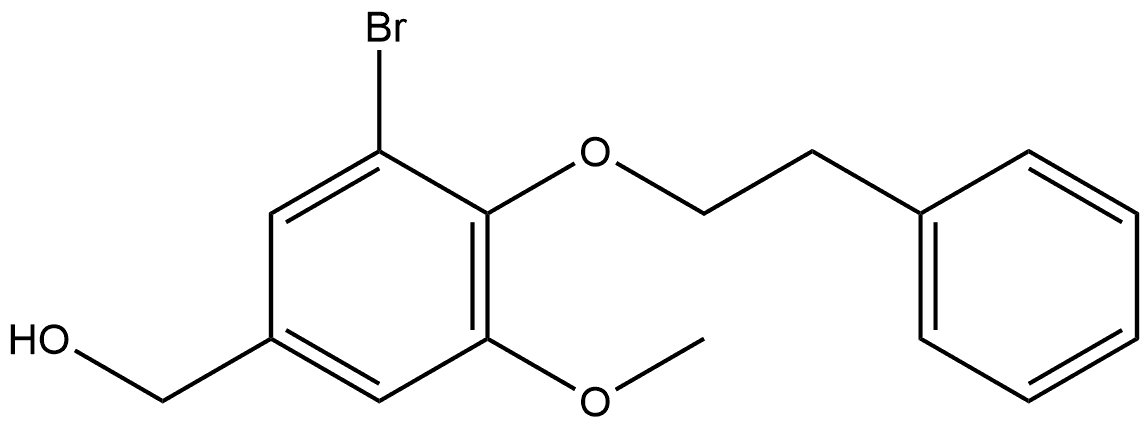 3-Bromo-5-methoxy-4-(2-phenylethoxy)benzenemethanol Structure