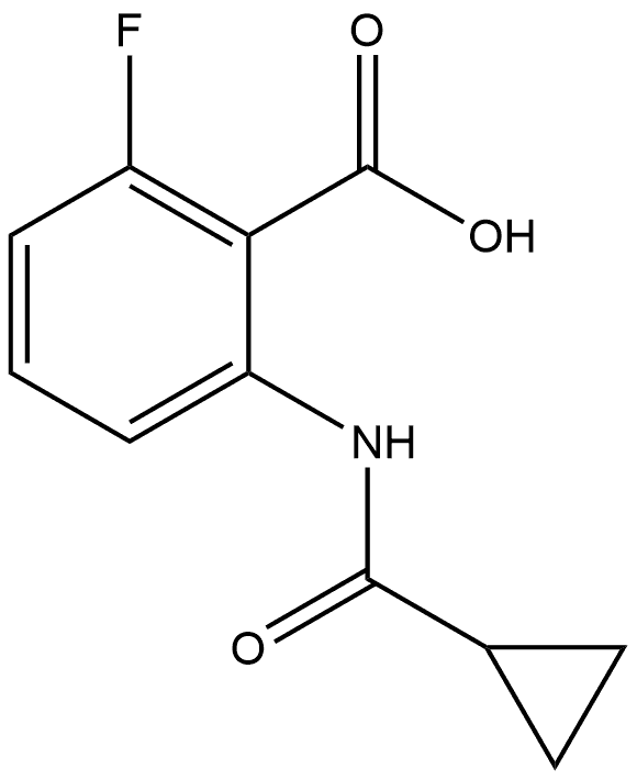 2-[(Cyclopropylcarbonyl)amino]-6-fluorobenzoic acid 구조식 이미지